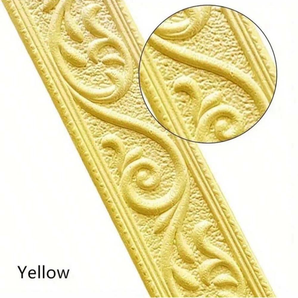 2.3m/90.55in 3D Wall Trim Line Skirting Border Self Adhesive Baseboard Wallpaper Wall Sticker For Living Room Home Decoration