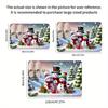 Winter Snowman Flannel Door Mat Carpet, 3 Snowman Print Absorbent Non-Slip for Kitchen Living Room Bedroom Bathroom Decor