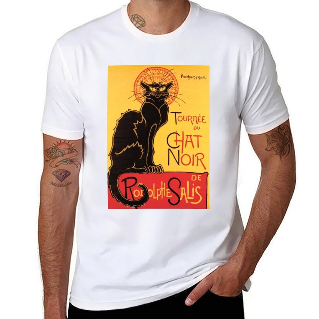 Le Chat Noir Vintage Poster Klassisches T-Shirt Übergröße Trainings-Kurzarmtop