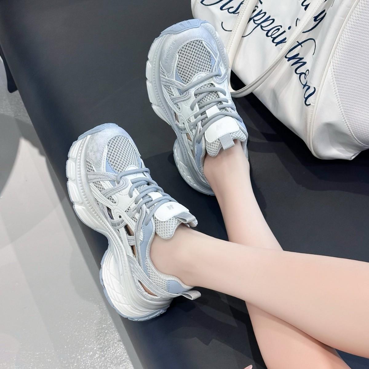 

Кожаные туфли для папы, женские, новые, универсальные, с круглым носком, подходящие по цвету, удобные, полые, дышащие, повседневные, спортивные, модные туфли 40 синий