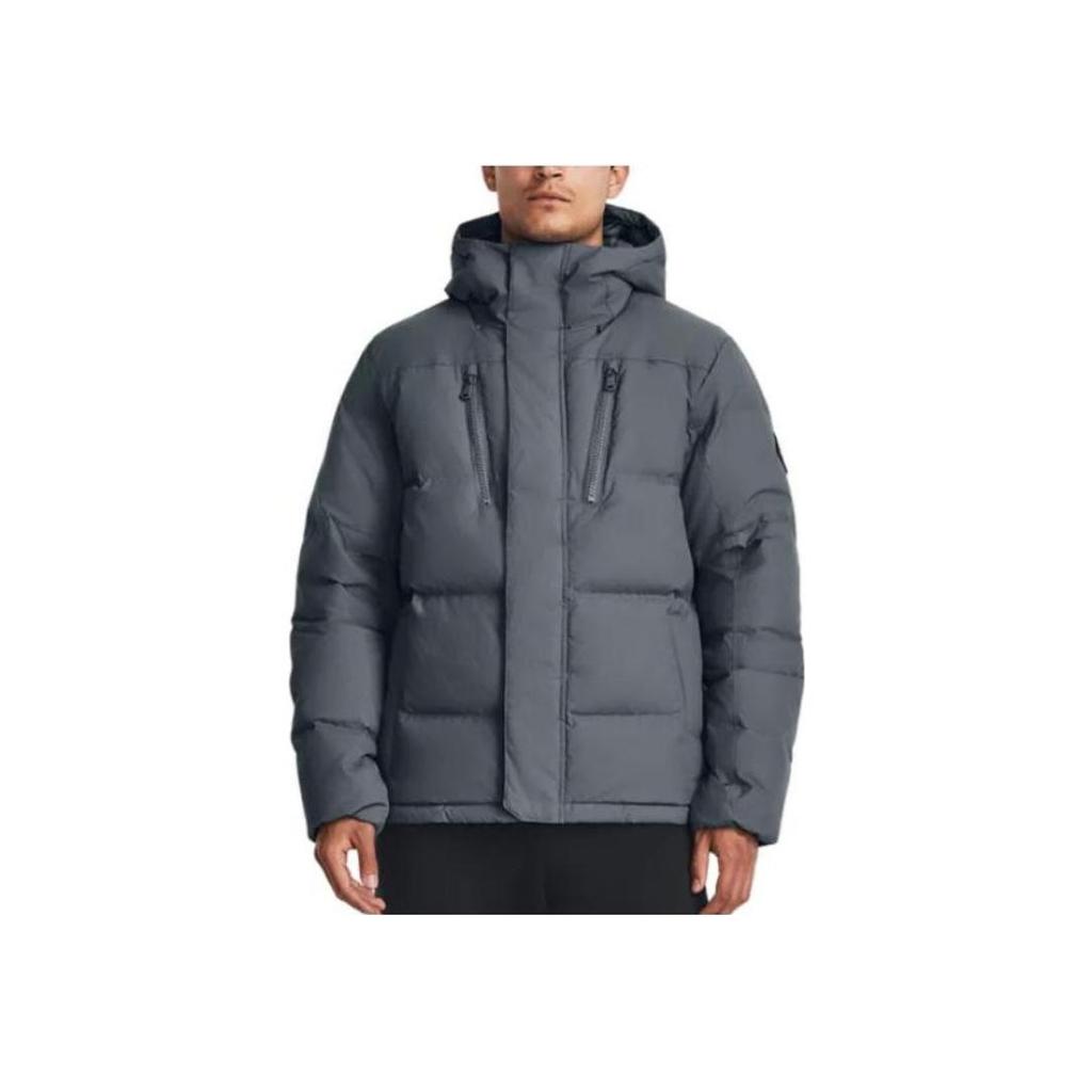 Under Armour Thick Hooded Jacket Men Tops Gray 1378830-002