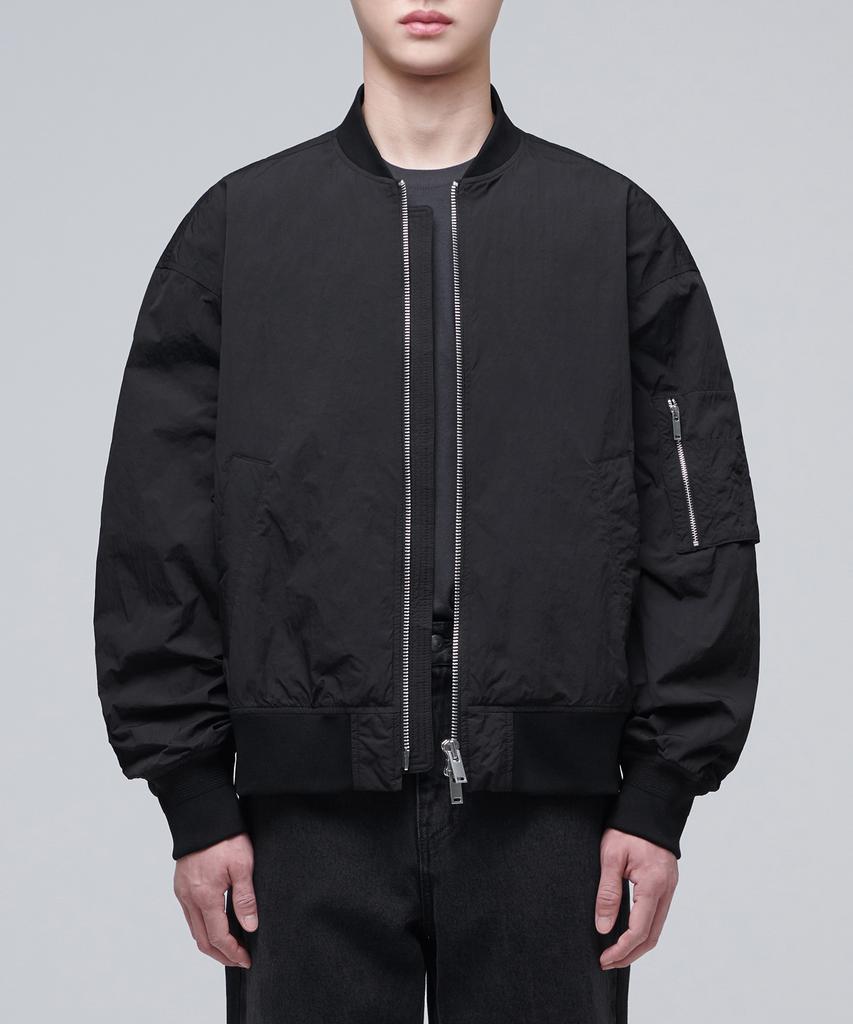 Musinsa Standard Crinkle Oversized Ma-1 Bomber Jacket [Black]