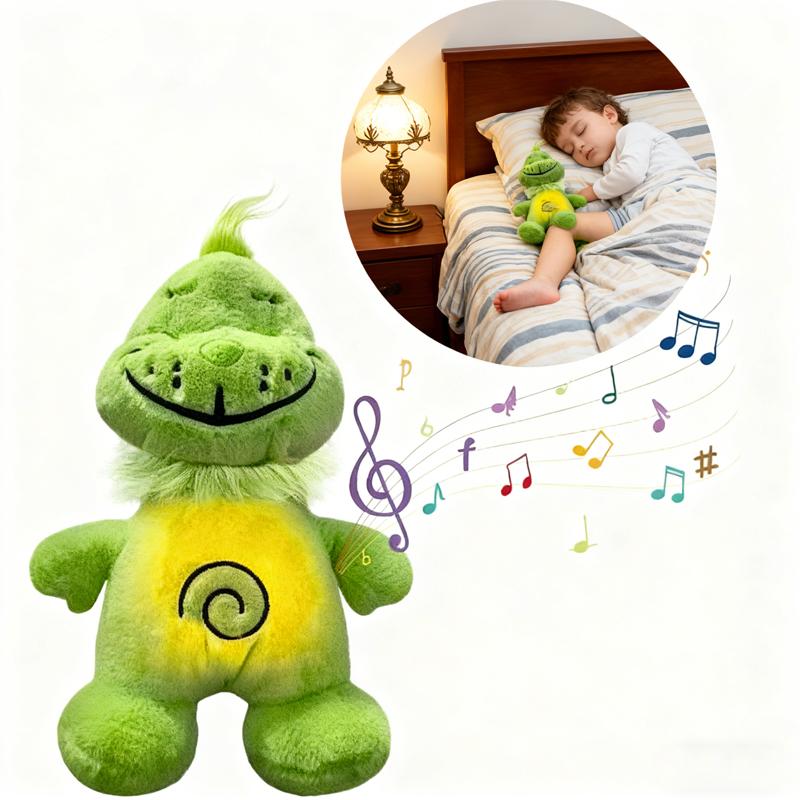 Green Shaggy Anime Plush Toy* Breathing& Companion Doll Glowing^ Belly Stuffed Animal% Peripheral Holiday|| Gift for Kids
