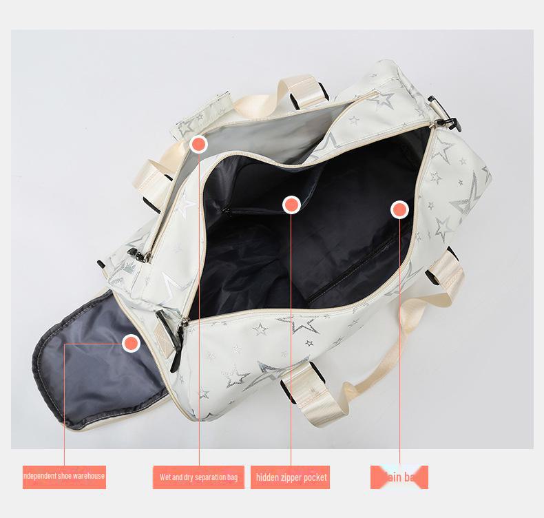 Spacious Travel Bag with Shoe Compartment and Wet/Dry Separation, Hand-Carry Sports & Leisure Design.