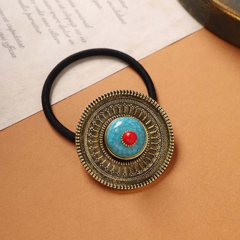 Tibetan Head Flower Hair Rope Women's Tibetan Headgear Xizang Tibetan Clothing Dance Photo Hair Accessories Tibetan Head Rope Top Accessories