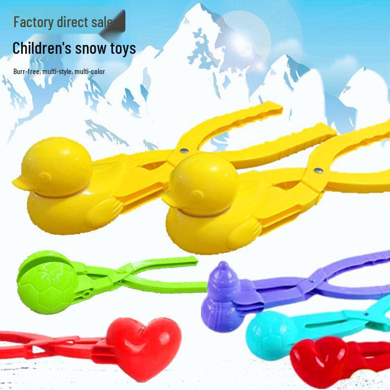 Winter Snowball Maker Tool for Kids - Small & Large Duck Snowball Clips for Snow Play & Snowball Fights