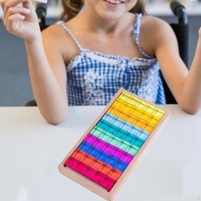 Rainbow Building Blocks Set for Kids Hand Eye Coordination Fine Motor Skills