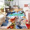 1pc Zootopia Pattern Area Rug Soft Flannel Floor Mat for Living Room,Office,Bedroom and Carpet