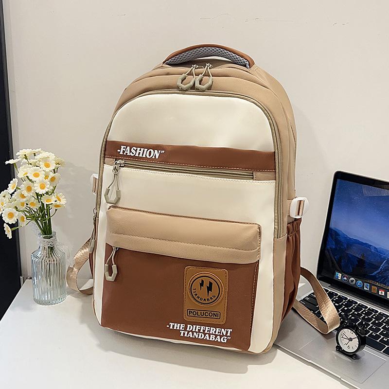 

Ретро Рюкзак Контрастного Цвета Большой Вместимости Рабочий Школьный Рюкзак для Мужчин и Женщин, Учеников Старших Классов, Сумка для Компьютера, Рюкзак для Путешествий Высокой Ценности