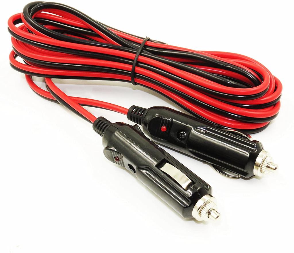 12V Car Cigarette Lighter Plug Male To Male Car Charger Extension Cable with 16AWG Pure Copper Wire LED 15A Fuse 1M Plug Charger Cord for Devices and