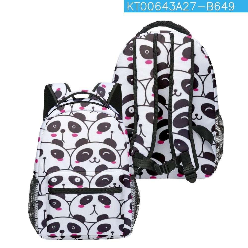 Hip Hop Kpop Jugendliche Schultaschen Unisex Niedliche Panda-Reisetaschen 3D-Druck Oxford Wasserdicht Notizbuch Schulrucksäcke