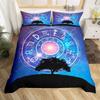 Libra Zodiac Duvet Cover Constellation Theme Bedding Set Twin,Western Boho Exotic Style 12 Horoscope Astrology Comforter Cover