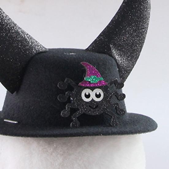 Halloween Pet Hat Cat Formal Hat with Horns Pumpkin Spider Hat Adjustable Headpiece for Small Dogs And Cats Holiday Costume Accessory