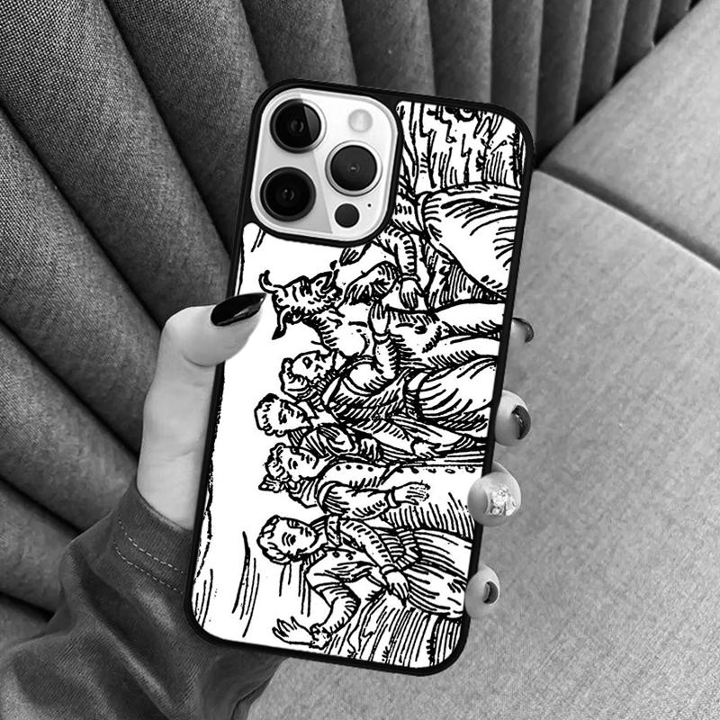 Witches Circle Dance Phone Case For iPhone 17 Air 16 16e 15 13 14 Pro Max 11 12 Plus 2022 MAX Shell Cover coque