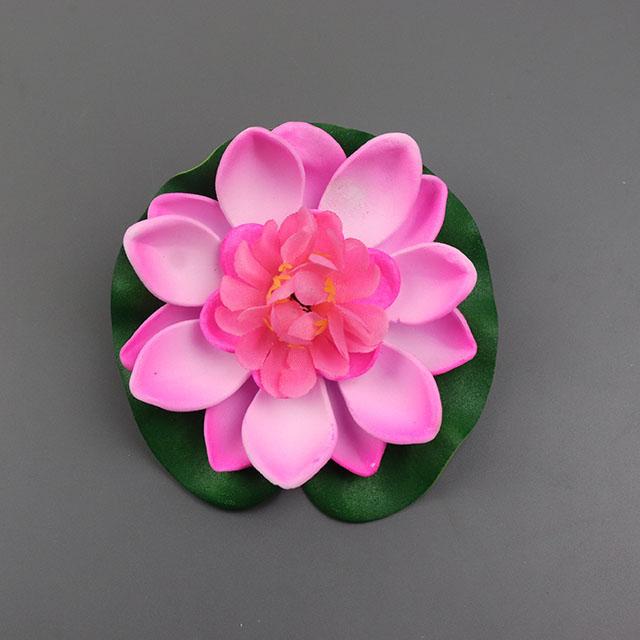 Mini floare artificială de lotus, plantă de lotus falsă plutitoare, micropeisaj de nufăr, pentru iaz, grădină, plante #H
