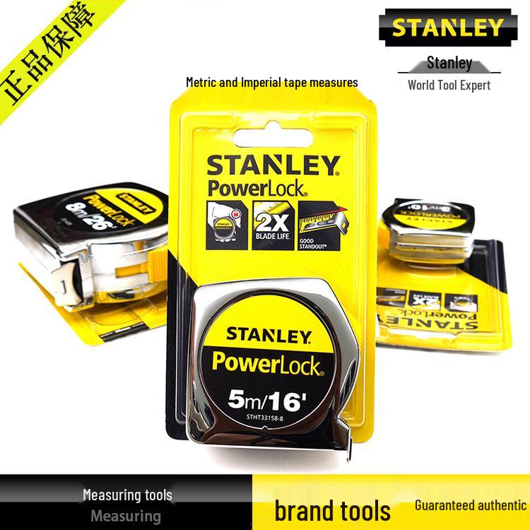 Stanley Drop-Resistant 5M Imperial/Metric Steel Tape Measure - Carpentry & Renovation Tool (Model STHT33158-8-23)