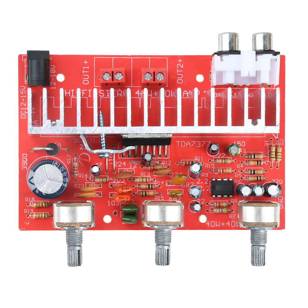 DC 12-15V Car Stereo Amplifier Board Tda7377 Dual Channel Amplifier Board 40W+40W