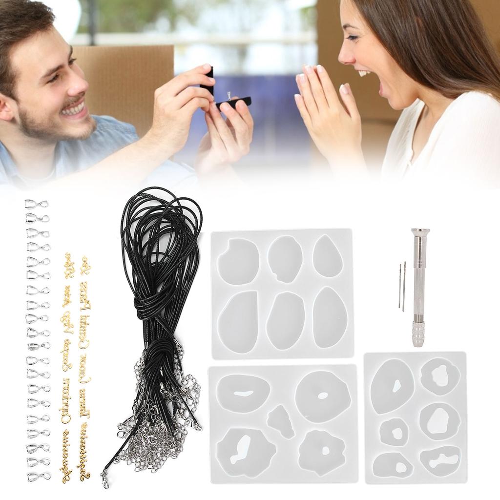 DIY Silicone Mold Jewelry Craft Pendant Making Irregular Mold Hand Drill Accessory Set