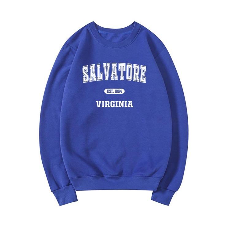 Vampire Diaries Mystic Falls Salvatore Sweatshirt Unisex Casual Graphic Hoodie Long Sleeve Pullover Women Hoodies