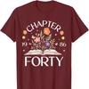 Chapter Forty th Birthday Wildflower Book Year Old TShirt Hipster Street Fashion Printed Tshirt Tops Shortsleev