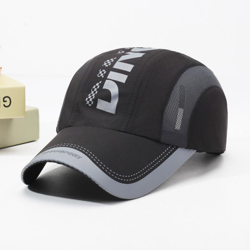 Polyester Summer Baseball Cap For Men With Sun Protection And Breathability Black