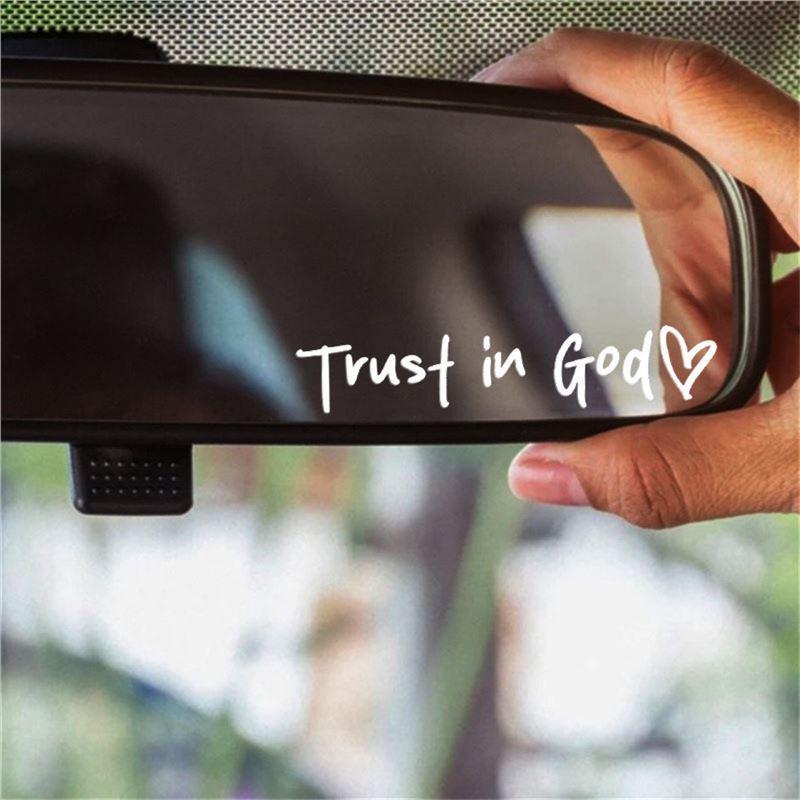 

Faith-Inspired Rearview Mirror Makeup Mirror Decal Silver