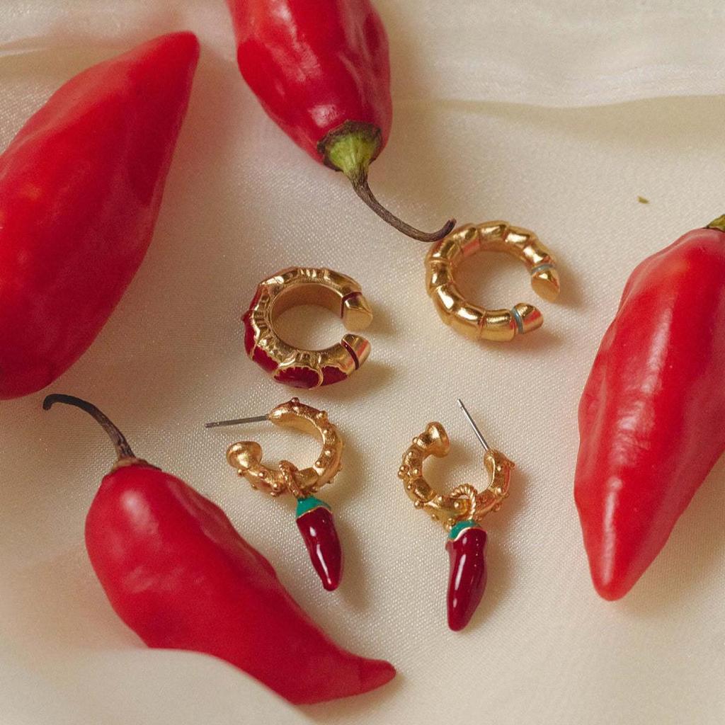 Unique European-American Fashion Red Pepper Earrings - Colorfast Trend