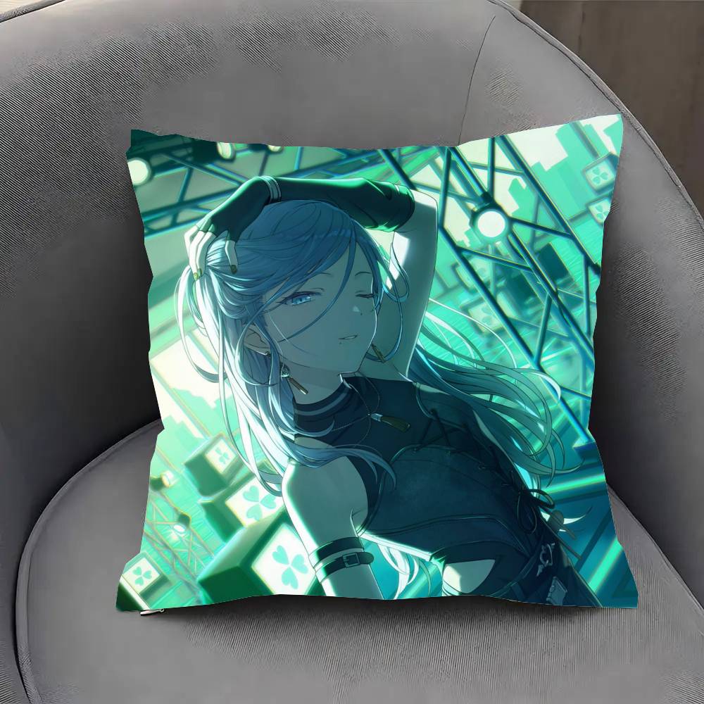 Shizuku Hinomori Anime PProject Pillow Case Fashion Square Pillowcase Bedroom Sofa Room Ins Decoration Leisure