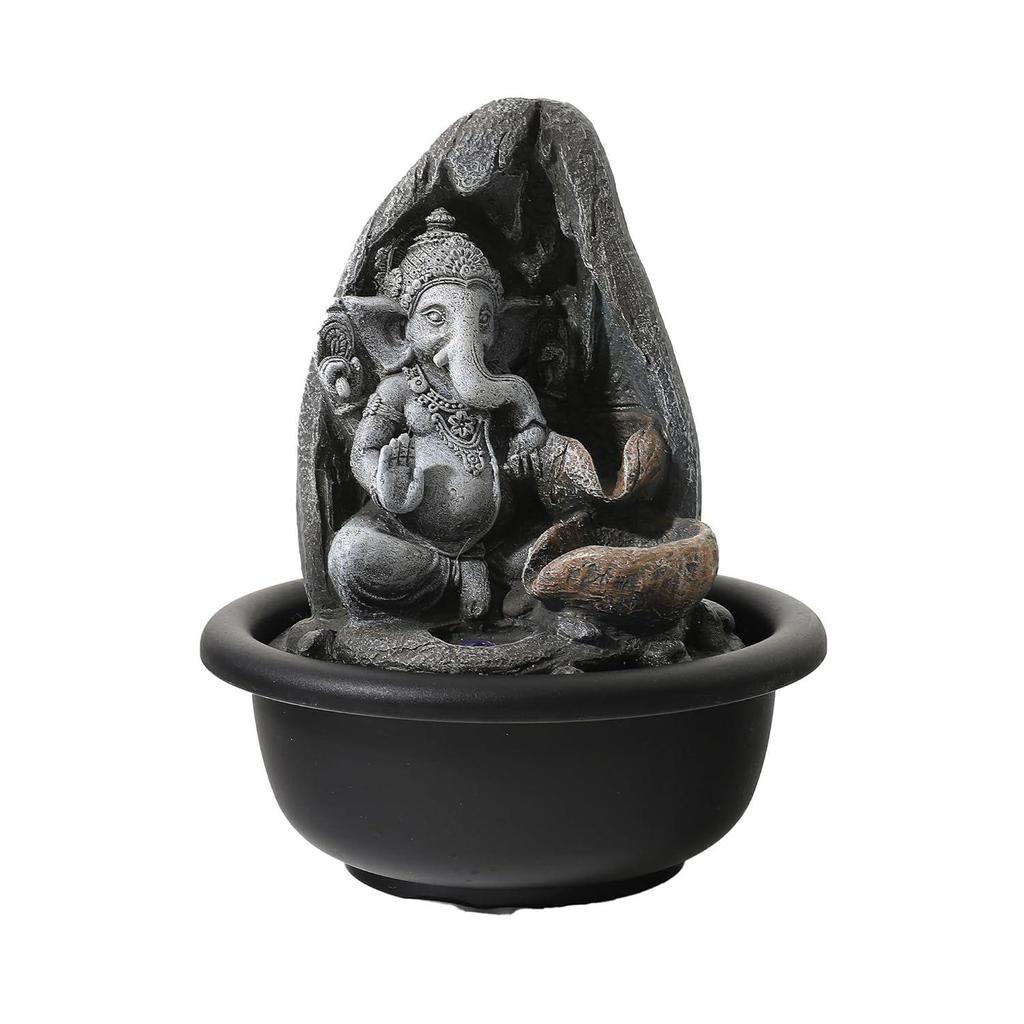 Buddha Idol Water Fountain for Home Decor (19cm) LED Lights | Waterfall Fountains for Living Room, Garden, Office, Reception,Tabletop