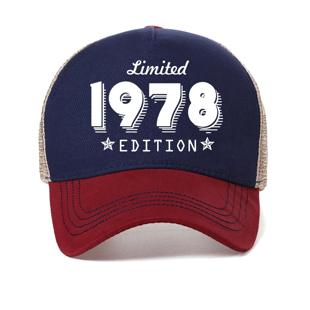 Edition 1978 Born 40Th Year Birthday Age Trend Limited Present Cap Casual Adjustable Mesh Baseball Cap Fashion Snapback Hats