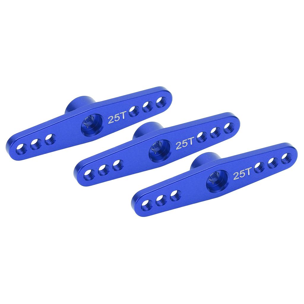 3Pcs 25T Aluminum Alloy RC Servo Arm Horn Long Type for 1 10 Remote Control Car Upgrade PartBlue