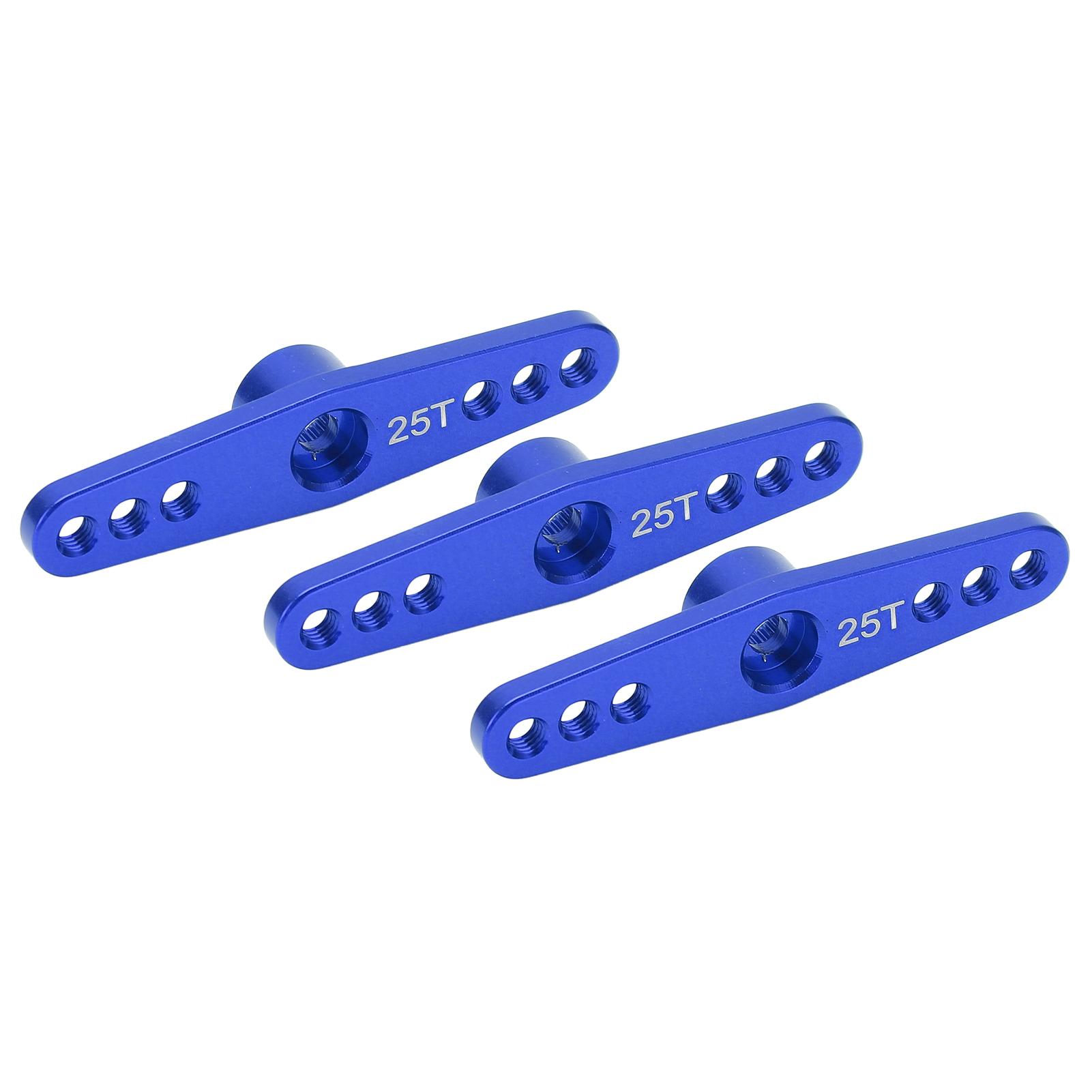 

3Pcs 25T Aluminum Alloy RC Servo Arm Horn Long Type for 1 10 Remote Control Car Upgrade PartBlue синій