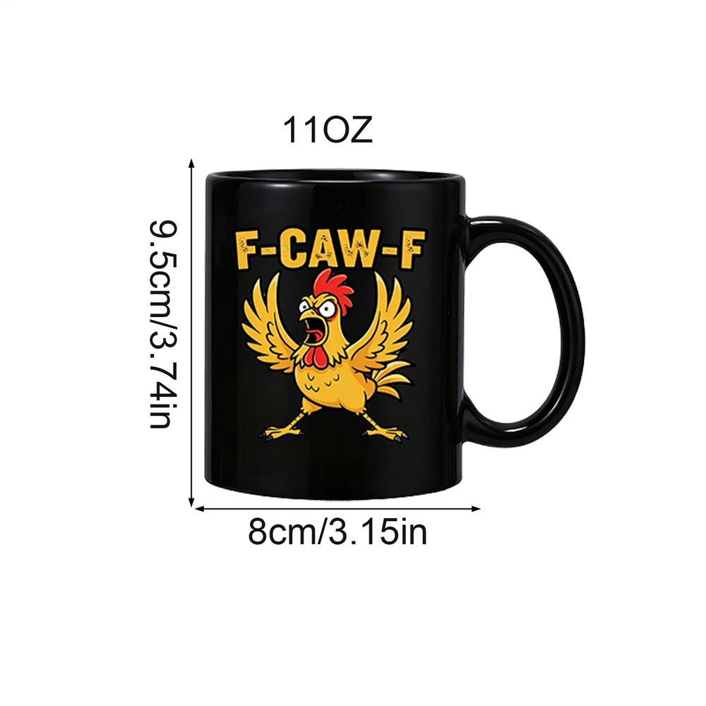 Chicken Style Mug Ceramic Hot Coffee Cup F-Caw-F Chicken Pattern Mug Ceramic Farmhouse Themed Coffee Mug Animal Tea Cup