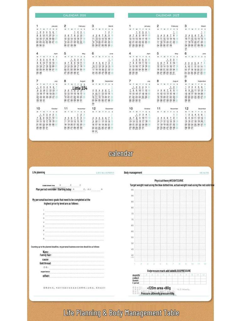 2026 Daily Diary and Password Keeper - Custom Logo, Thick Pages for Effective Time Management