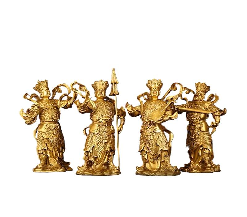 

4 шт./набор феншуй медная китайская статуя Четырех Небесных Королей домашний зал Будды Декор Будды аксессуары для украшения дома