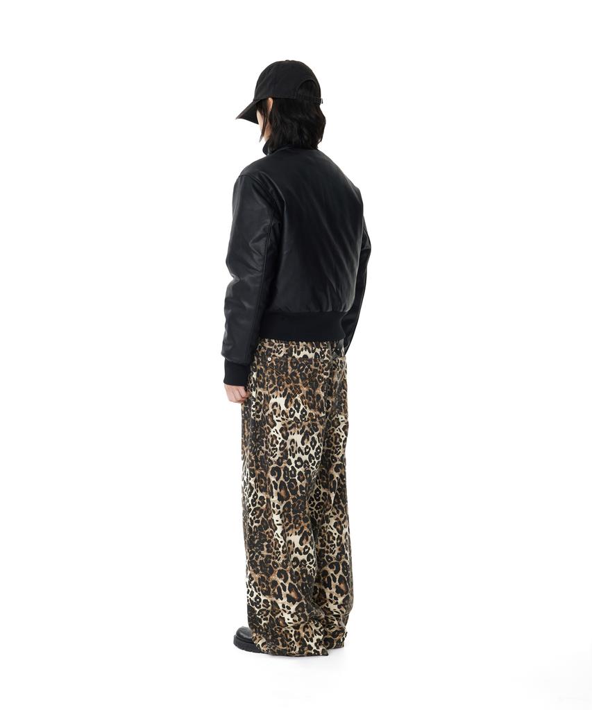 AAKAM Leopard Pattern Cotton Pants (Brown)