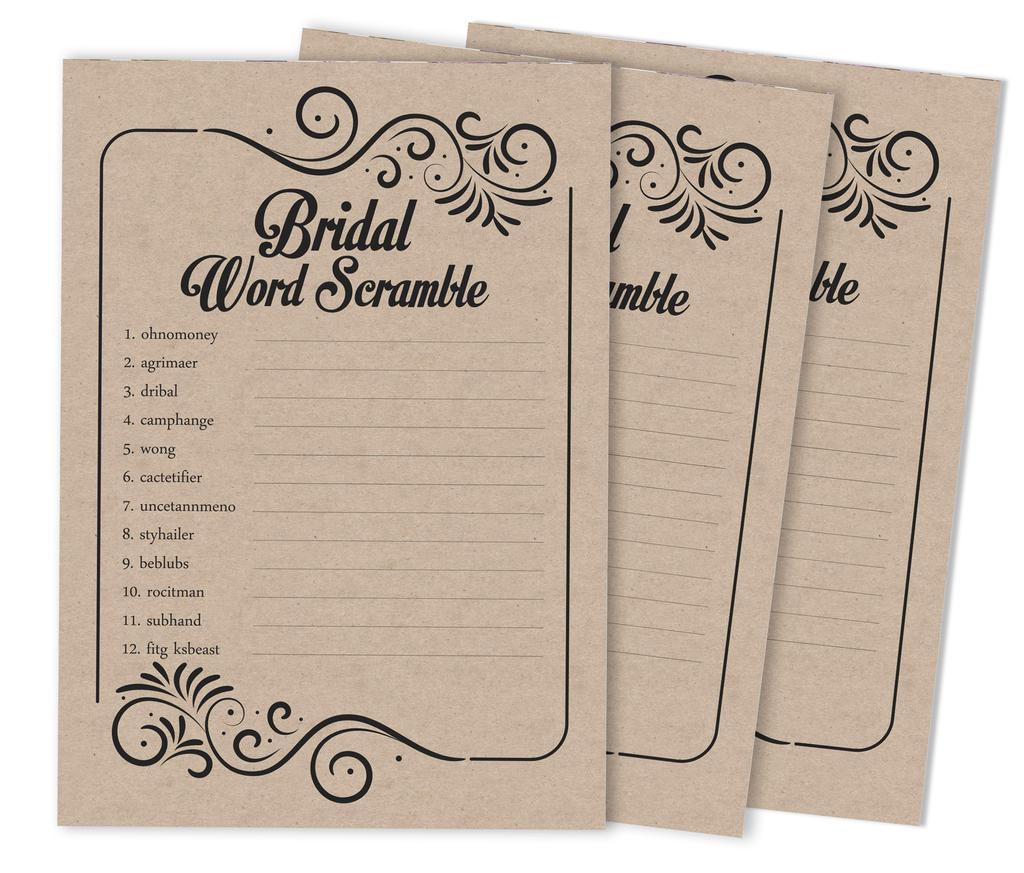 Inkdotpot 50A  Fill In Style KraftA  BingoA  GameA  CardsA  For Bridal Wedding Shower Bachelorette Party Bulk Blank Square Fill In Gift