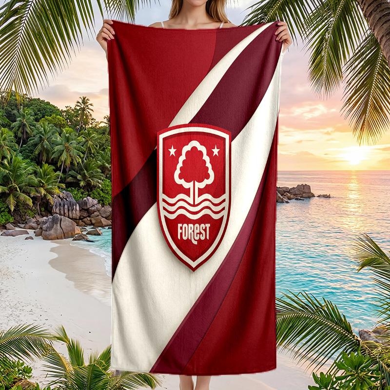 Asciugamano da Spiaggia Calcio Nottingham Forest Morbido Microfibra Asciugamano Estivo Asciugatura Rapida Assorbente per Spiaggia Piscina Viaggio
