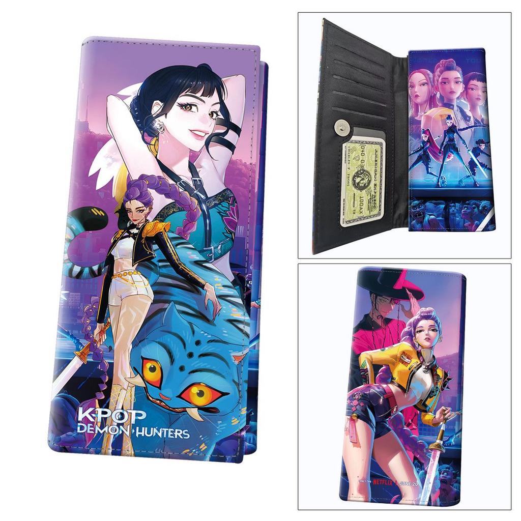 K-POP Demon Hunter Girl Group 3D Stereo Tri-fold Wallet for Students and Fans