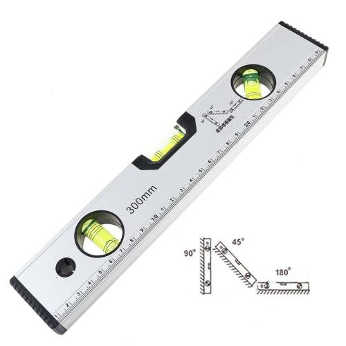 Smgda 300mm Powerful Magnet Level, Measures 45, 90, and 180, Aluminum Alloy Construction, for Measuring Wall Level, Checking Floor Level, Mounting