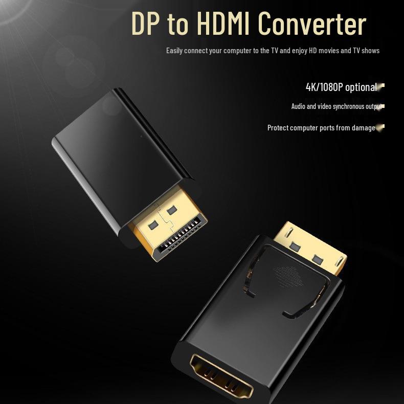 4K DP to HDMI Adapter: Connects DP to HDMI for Monitors and Projectors