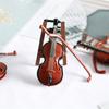 Decorative East-carrying Educational Elegant Cute Miniature Dollhouse Violin Miniature Violin