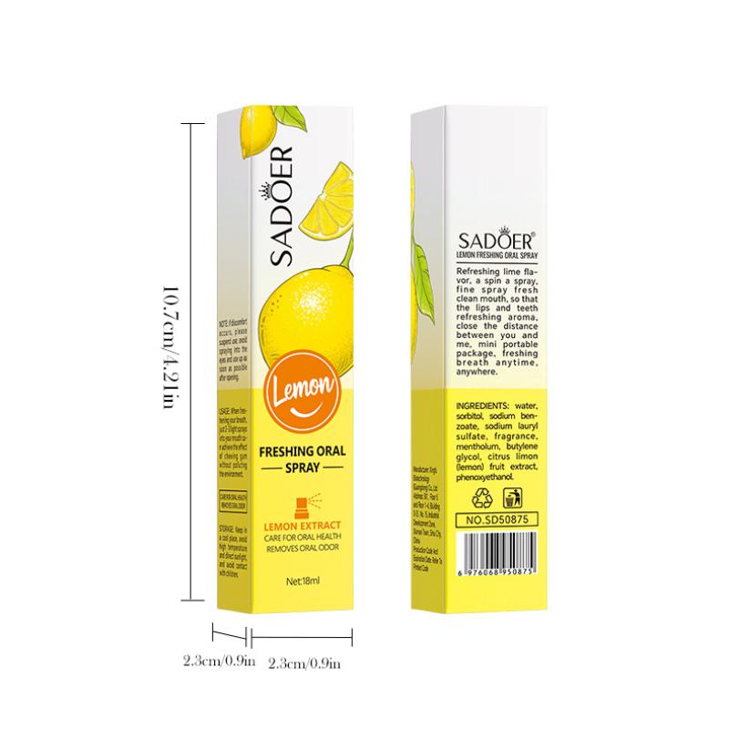 Oral Spray 18mlSADOER Mint Peach Lemon Fresh Breath Spray