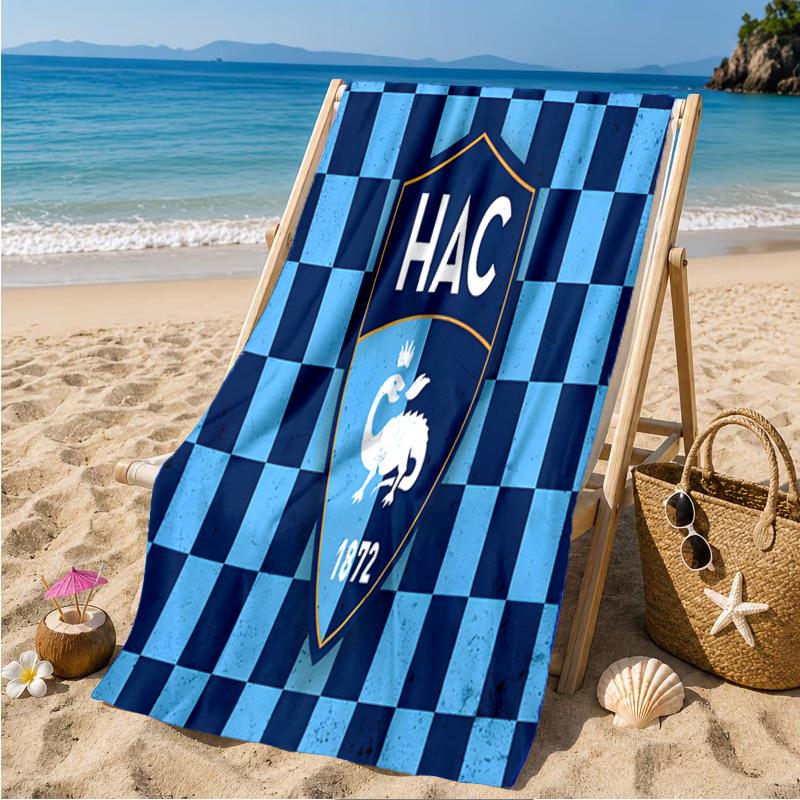 Le Havre Crest Heritage Beach Towel Microfiber Beach Towel, Lightweight and Quick-Dry, for Summer Travel, Swimming Pool Fan Birthday Gift