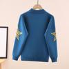Boys' Fleece-Lined Round Neck Korean-Style Sweater: Thick Knitwear for Autumn and Winter
