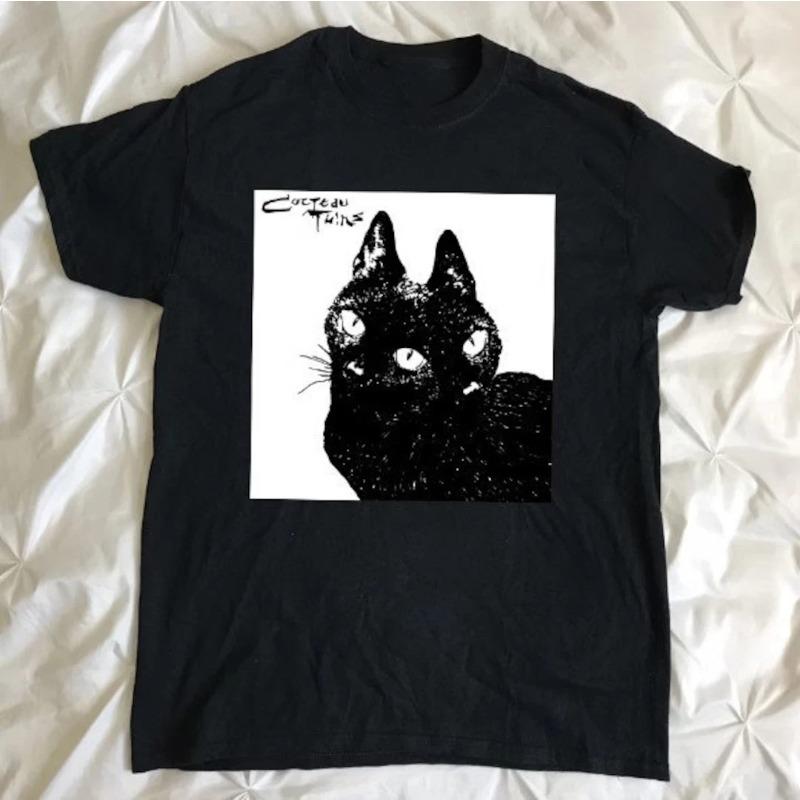 Cocteau Twins Black Cat Unisex Pure Cotton Tshirt Unisexs Tshirt Summer New Unisex Casual Tshirt S