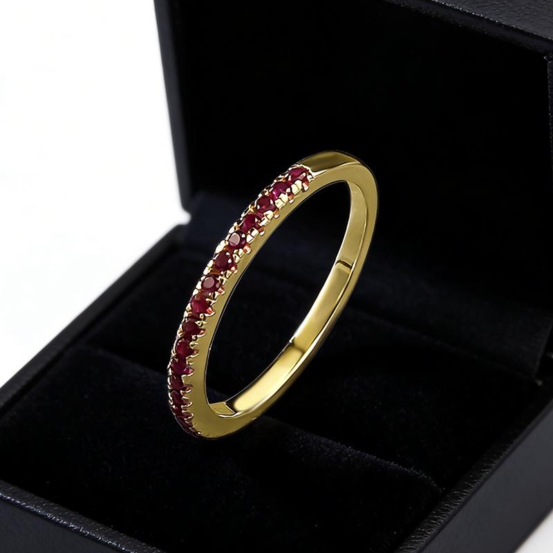 Luoxi Temple S925 Silver Half Circle Diamond Stackable Ring Set Size 9