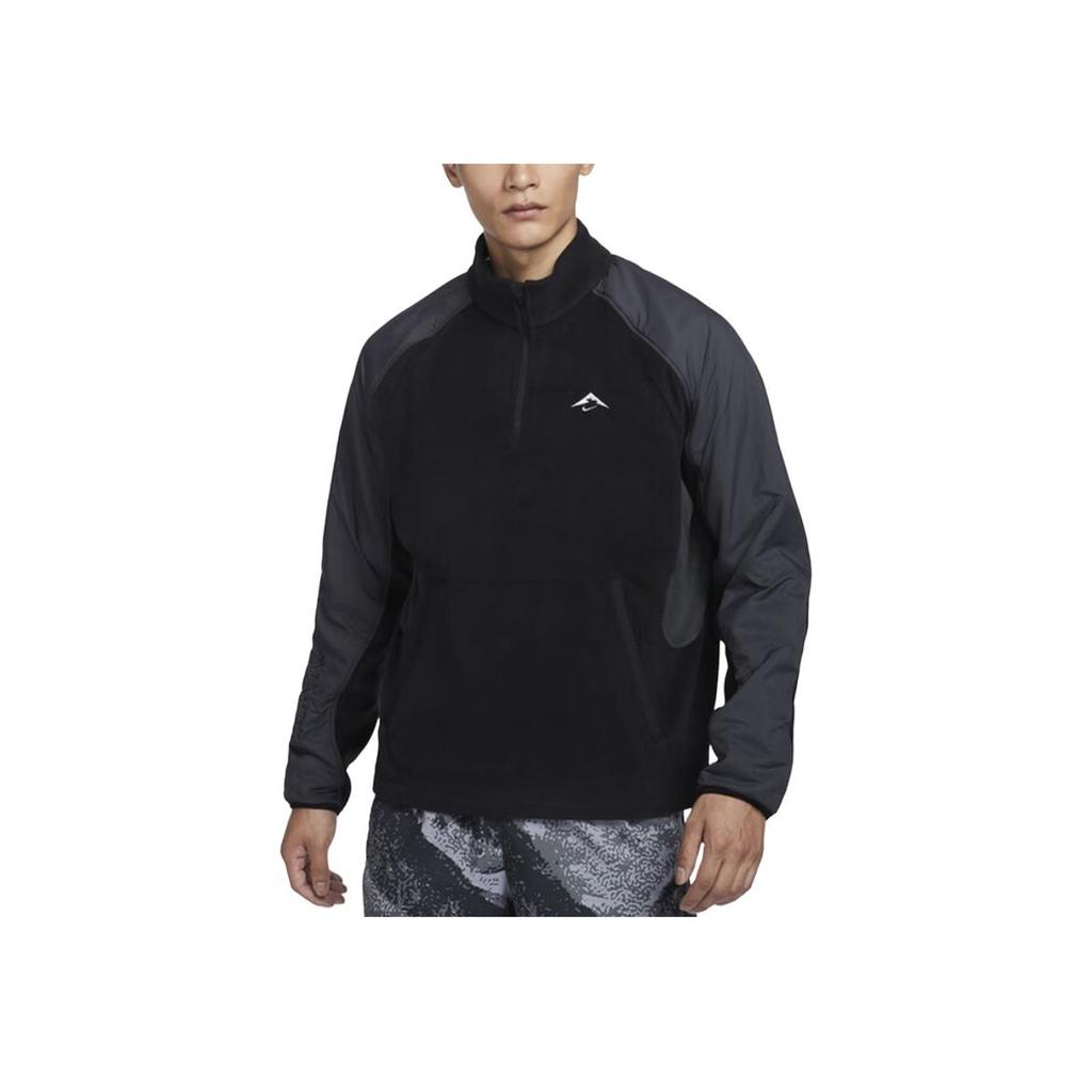 Nike Als M Nk Polartec Trail Fleece Bequeme Strick Stehkragen Pulloverjacke Herrenjacken Schwarz FV9964010