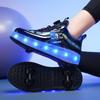 LED Light-Up Roller Shoes: Single/Double Wheel Wheeled Skates for Students