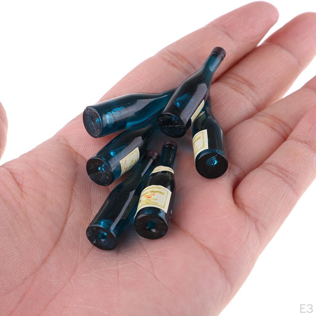 1/12 Miniature Bottles Dollhouse Kitchen Accessories Dolls Room Drink 6pcs